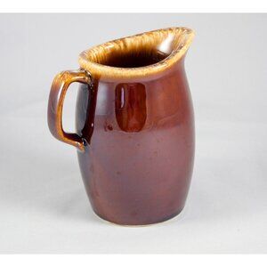 Hull Pottery Ovenware U.S.A. Brown Drip Mirror Brown 4.5" Creamer Vintage Disc.